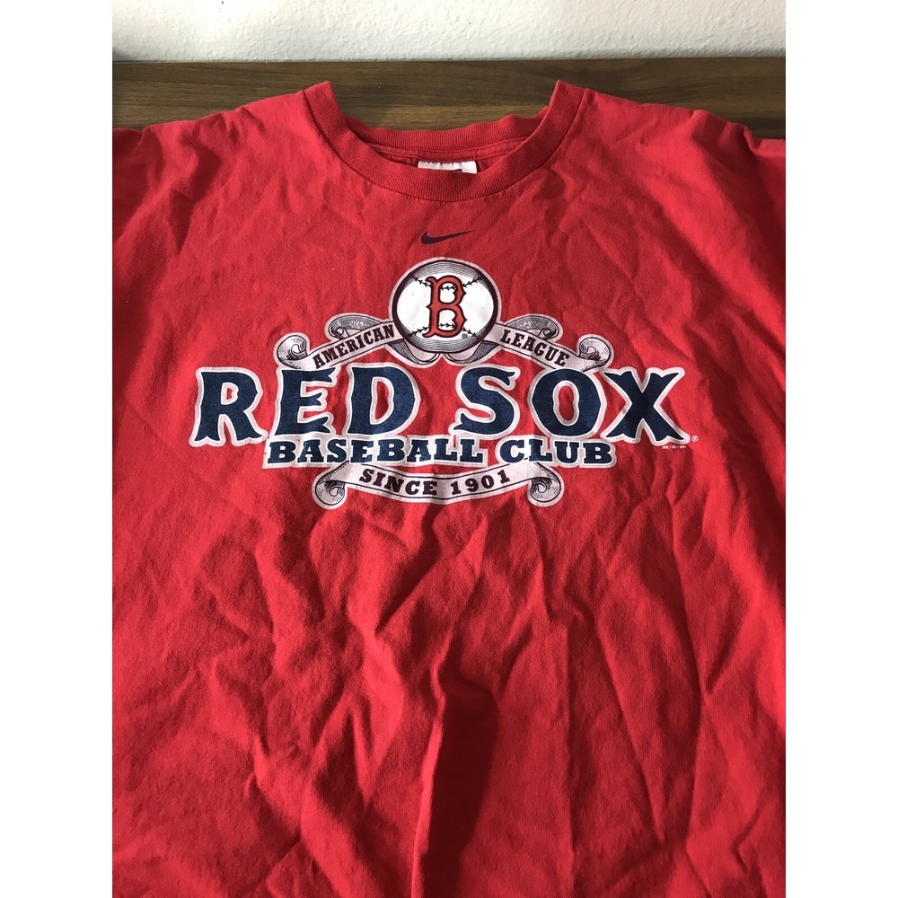 Vintage Nike Boston Red Sox T Shirt Baseball American League Cotton XL